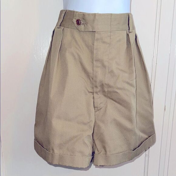 Vintage 80s Hunters Run khaki pleat front women’s shorts - Picture 1 of 8
